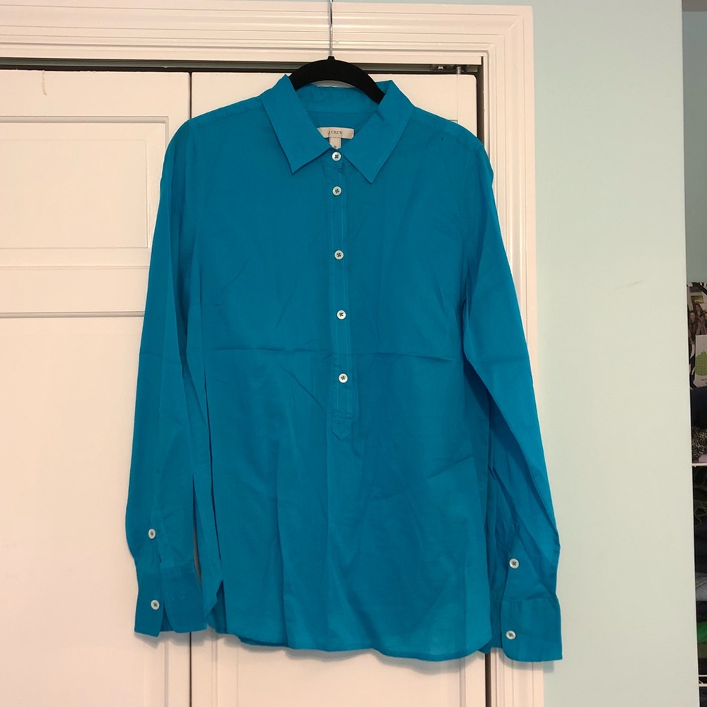 J. Crew lightweight button down top - blue